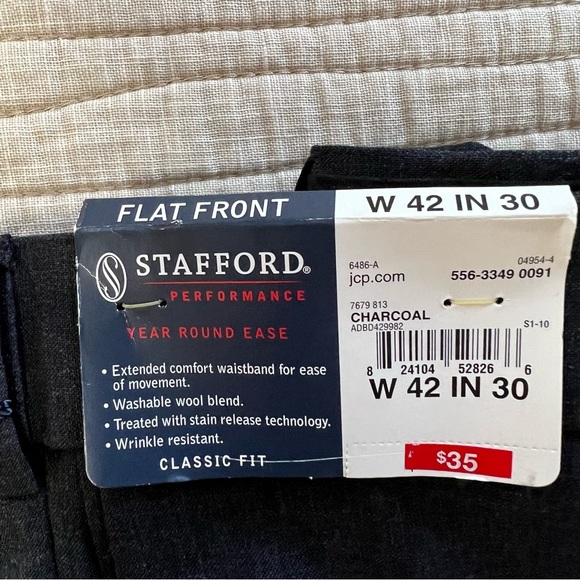 Stafford Performance Washable Wool Blend Pants - Picture 5 of 10
